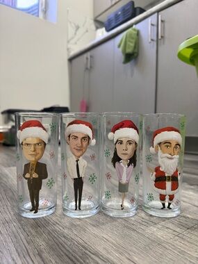 Holiday Character Tall Shot Glasses - Festive Red Santa Hats